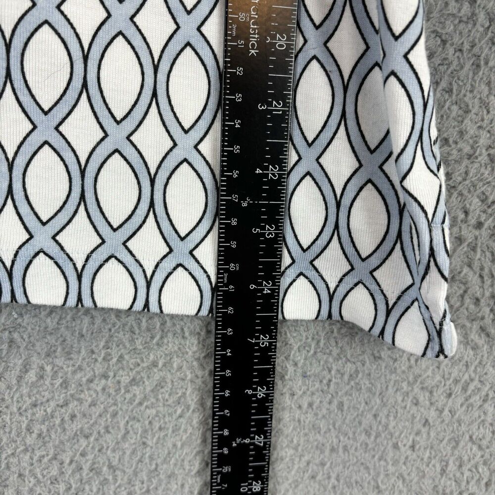 Chicos Top Large Beachy Coastal Nautical Convertible Geometric Twist-Neck Tee - Picture 8 of 10